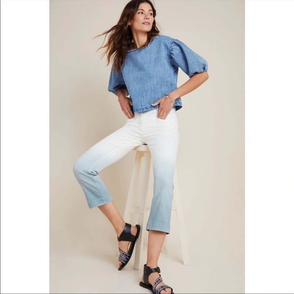 Anthropologie Pilcro and the Letterpress Jeans Ultra High-Rise Dip-Dyed 26 NWT